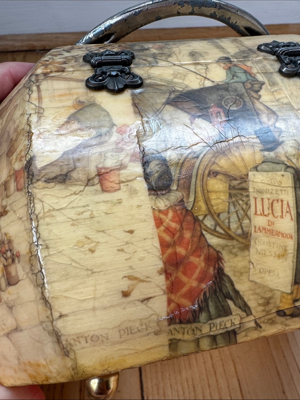 Anton Peick 1970’s Vintage circus Decorative Wood Box flawed - Picture 12 of 13